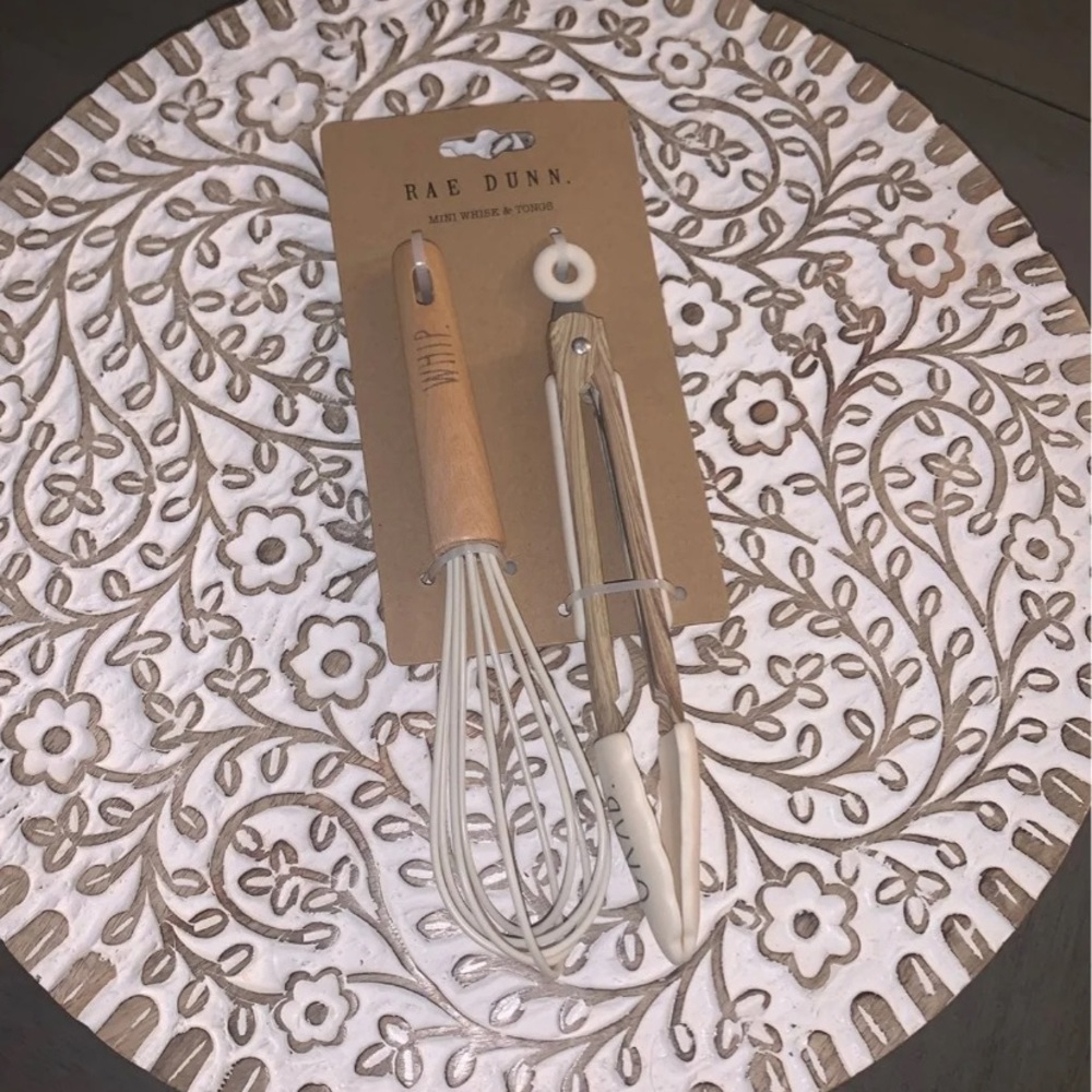 NWT Rae Dunn whisk & tong set